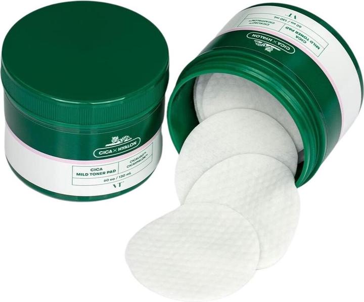 Actual product image VT Cosmetics Cica Hyalon Soft Toner Pad with 0.5% Salicylic Acid - Soothing Repair and Anti-Acne (Facial cleansing wipes, 130 g)
