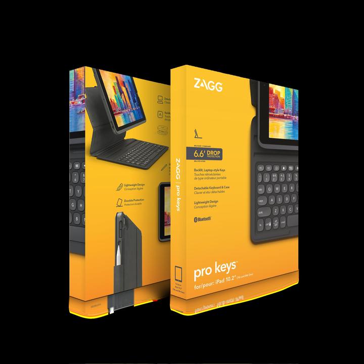 Produktbild Zagg Pro Keys, Deutsch, Apple, iPad, Schwarz, Grau, 25,9 cm (10.2 Zoll), Kabellos