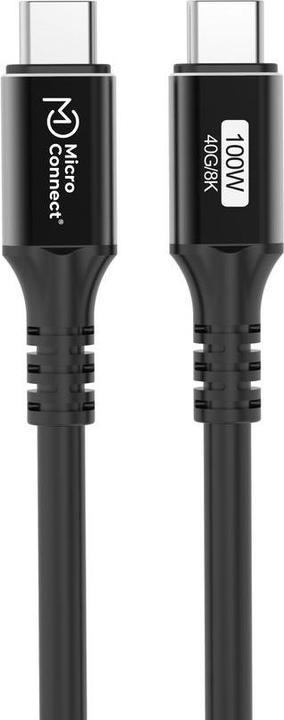Produktbild MicroConnect USB4CC1. Kabellänge: 1,2 m, Anschluss 1: USB C, Anschluss 2: USB C, USB-Version: USB4 Gen 3x2, Ma... (1.20 m, USB 4.0, 20 W)