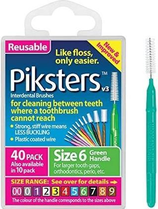 Image du produit Piksters Interdental Brushes Size 6 Green 40 Count (6 mm, 40 x)