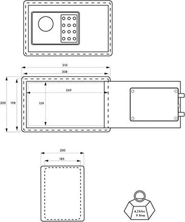 Image du produit Thirard Coffret de sécurité à poser vincennes, fermeture électronique à code, 2 pênes, 9l - (9 l)