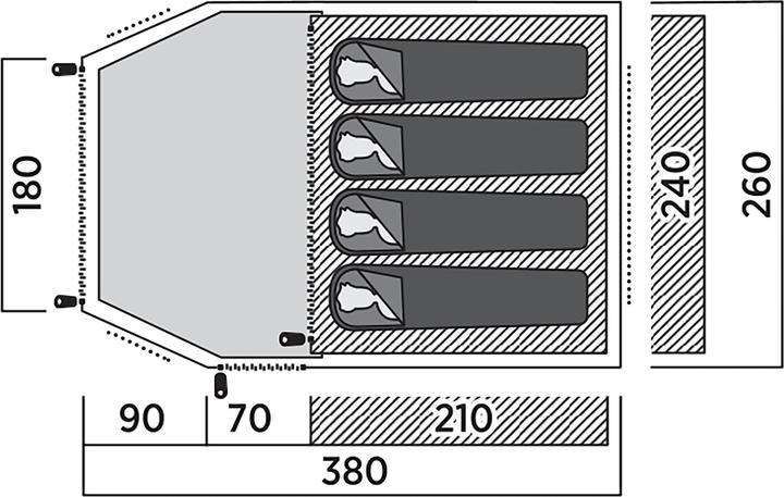 Image du produit Easy Camp Kuppelzelt Lomsdal 4 (olivgr?n, mit Tunnel-Anbau, Modell 2025) (Tente igloo, 5.80 kg, 4 personnes)