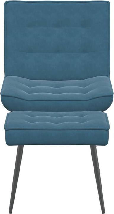 Produktbild vidaXL Relaxsessel mit Hocker Blau Samt Sessel Sessel mit Hocker