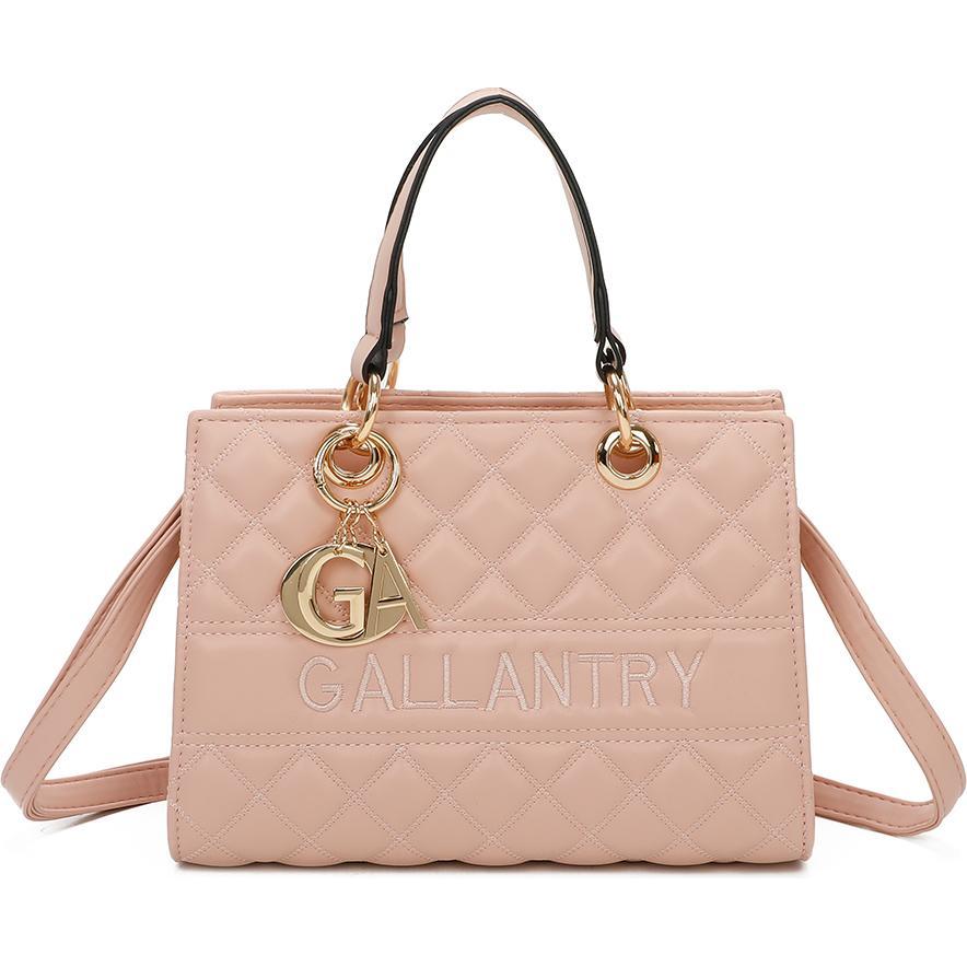 Gallantry, Tasche, La Matelassé Shiny Handtasche aus Kunstleder, Rosa, (15 l)