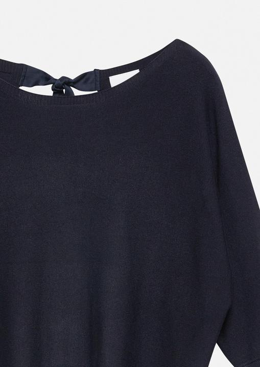 Image du produit Comma Strickpullover Feinstrickpullover mit Fledermausärmeln und Satinband (36)