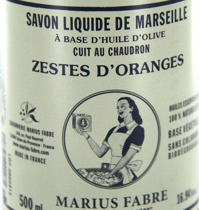 Immagine prodotto Marius Fabre Sapone liquido di Marsiglia con scorza d'arancia - 500ml - (Sapone liquido, 500 ml)