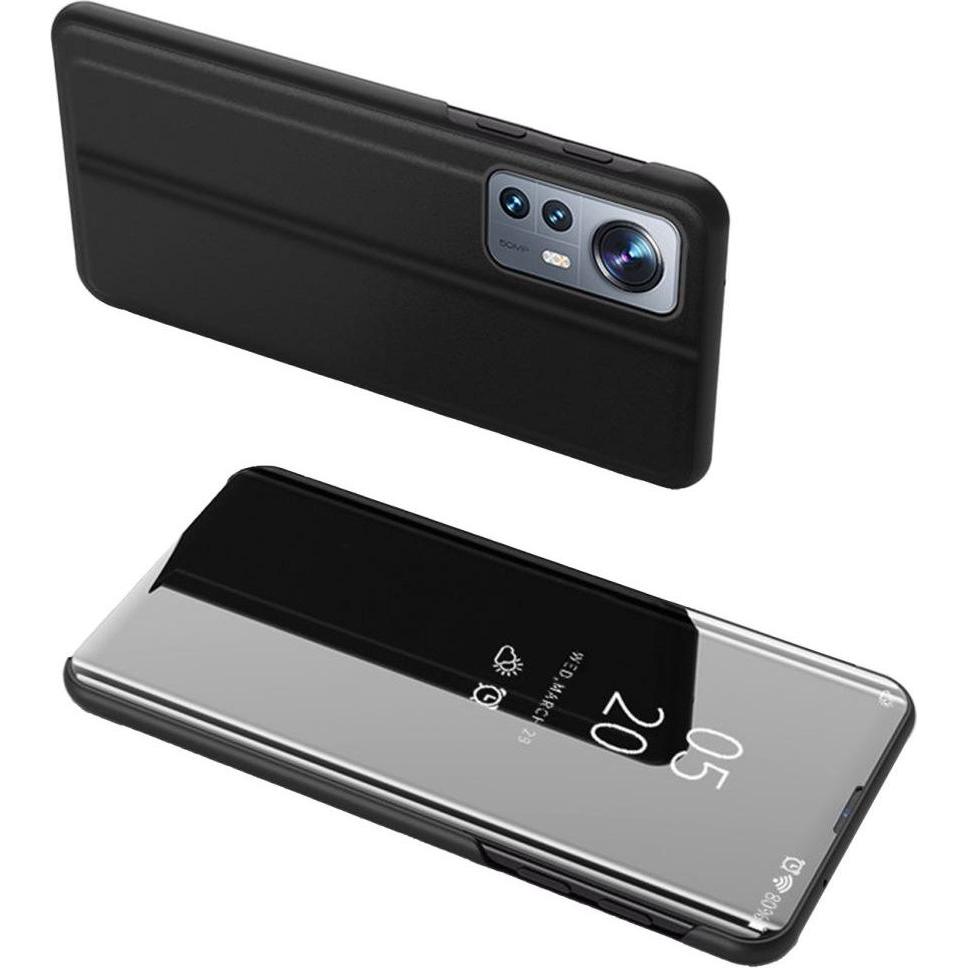 Hurtel Clear View Case cover for Xiaomi 12 Lite cover with a flap black (Xiaomi 12 Lite), Smartphone Hülle, Schwarz