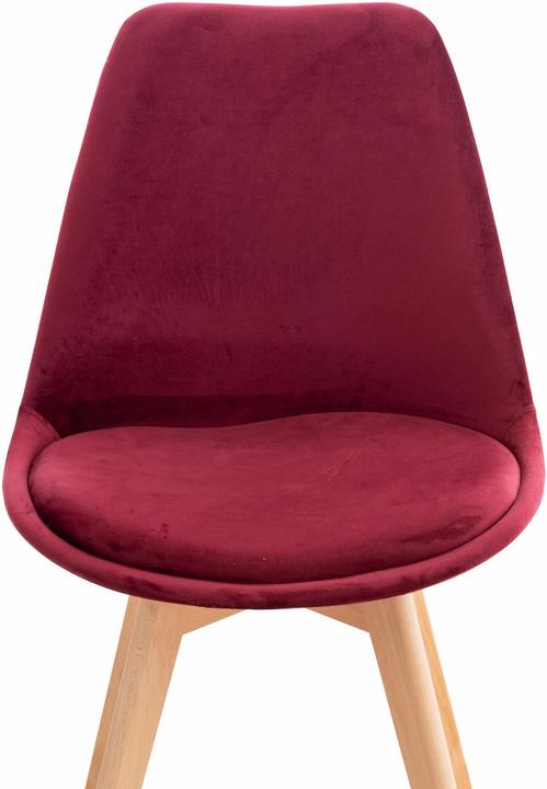 Actual product image CLP Set of 4 Chair Linares Velvet, Bordeaux Red