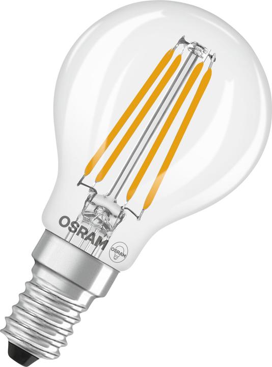 Produktbild Osram LED Leuchtmittel LED Retrofit CLASSIC P 3.4W 827 Clear E14 Warm weiss 4099854468759 (E14, 470 lm, 6 x)