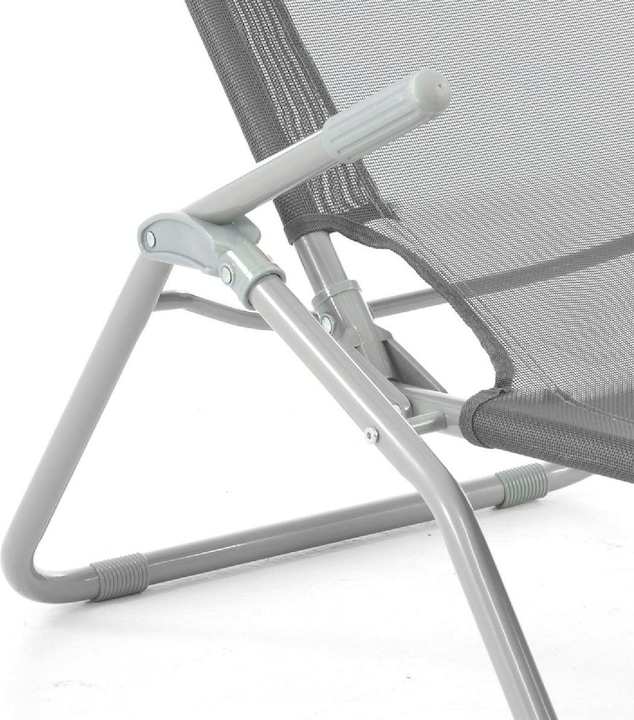 Actual product image VCM Gartenliege 2er Set Bäderliege 160 cm Grau Armlehne Stahl Relaxliege klappbar (160 cm)