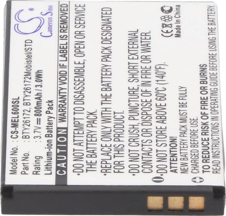 Actual product image XCell Battery suitable for the Emporia EL600 Battery type BTY26172 Mobistel Elson EL600, 52x34x4,5mm