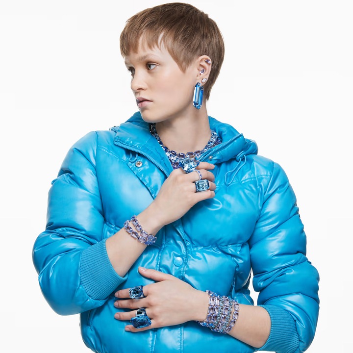 Immagine prodotto Swarovski Anello Cocktail Lucent Taglio Ottagonale Blu (55)