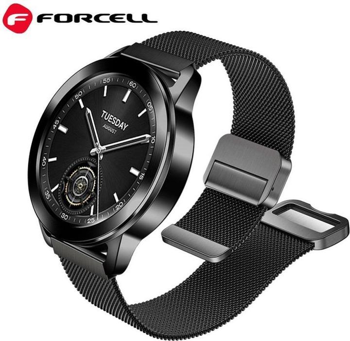 Actual product image Forcell Strap F-DESIGN FS11 magnetic stailess steel strap for SAMSUNG Watch 22 mm black (22 mm, Stainless steel (braided))
