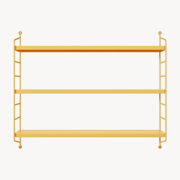 Produktbild En.Casa Modulares Wandregal Strängnäs 3er Set Gelb (60 x 15 x 50 cm)