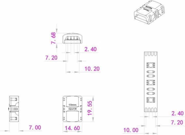 Actual product image Eurolite LED Strip Connector 4Pin 10mm (4 cm)