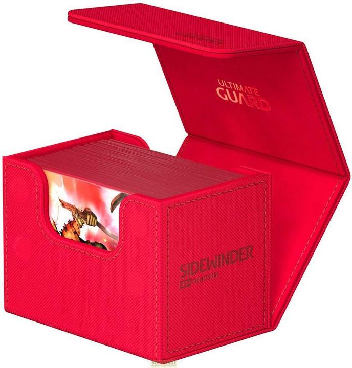Actual product image Ultimate Guard Card Box XenoSkin Sidewinder Monocolor 80+ Red