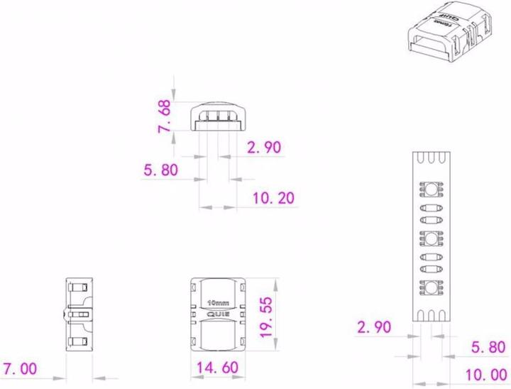 Actual product image Eurolite LED Strip Connector 3Pin 10mm (2 cm)