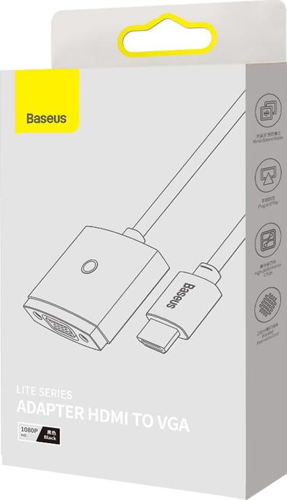 Image du produit Baseus Lite Series Adaptateur HDMI vers VGA sans audio (noir) (HDMI, 22 cm)