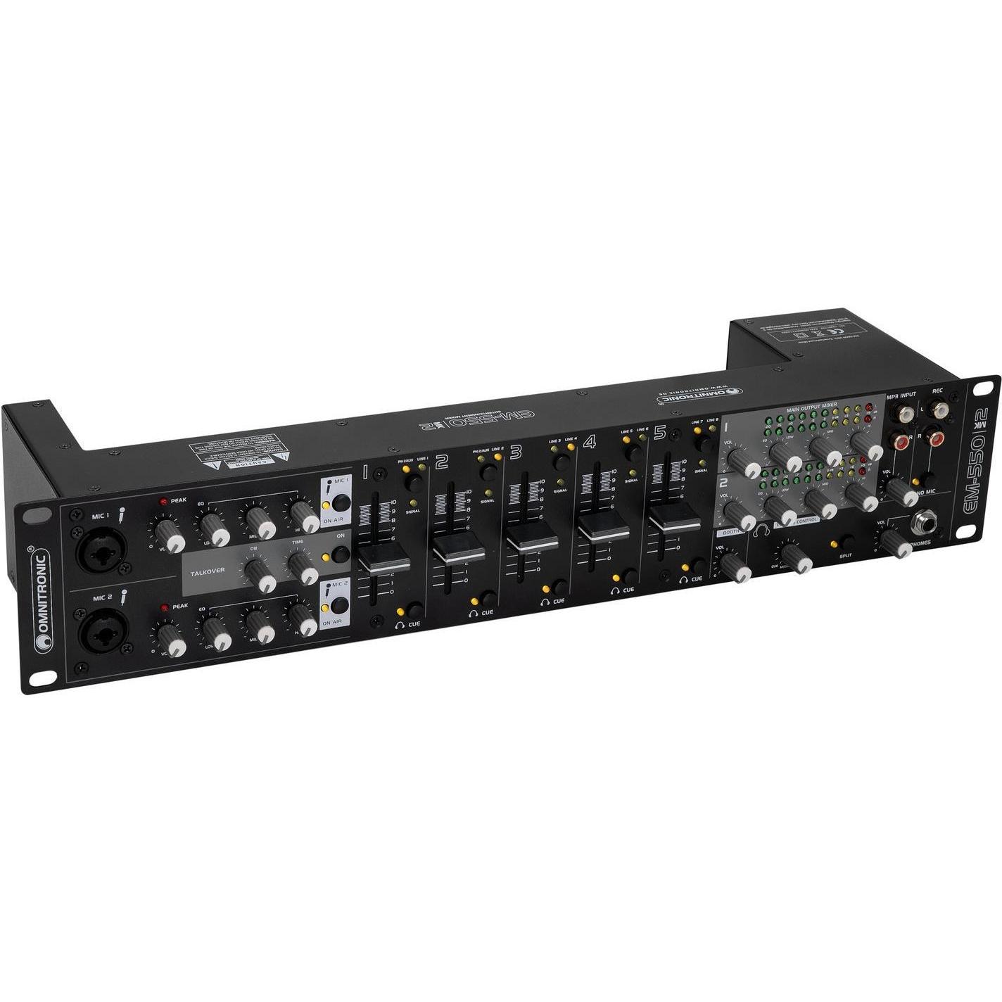 Omnitronic EM-550B MK2 Entertainment-Mixer (Studio- und Livemixer), Mischpult