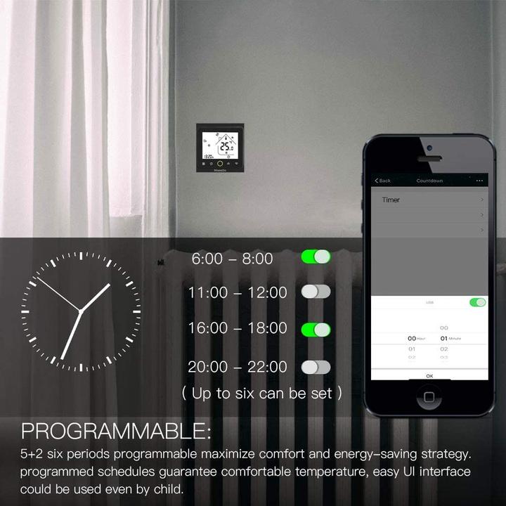 Actual product image MoesGo Thermostat, Smart, programmable