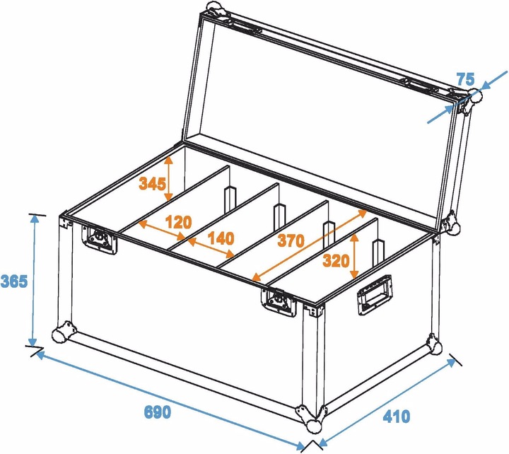 Produktbild Roadinger Flightcase 4x PRO Slim Grösse L (Zubehör)