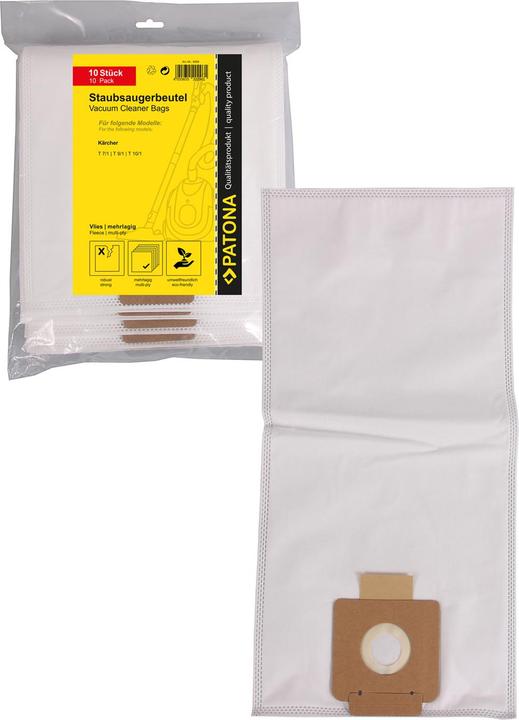 Patona 10 hoover bags multi-layer fleece for Kärcher T 7/1 T9/1 T10/1 6.904-084.0 (10x)