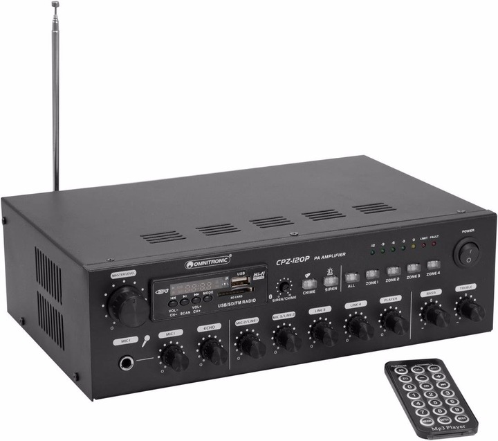 Omnitronic CPZ-120P ELA ELA-Verstärker 120 W 4-Kanal 4-Zonen (Verstärker)