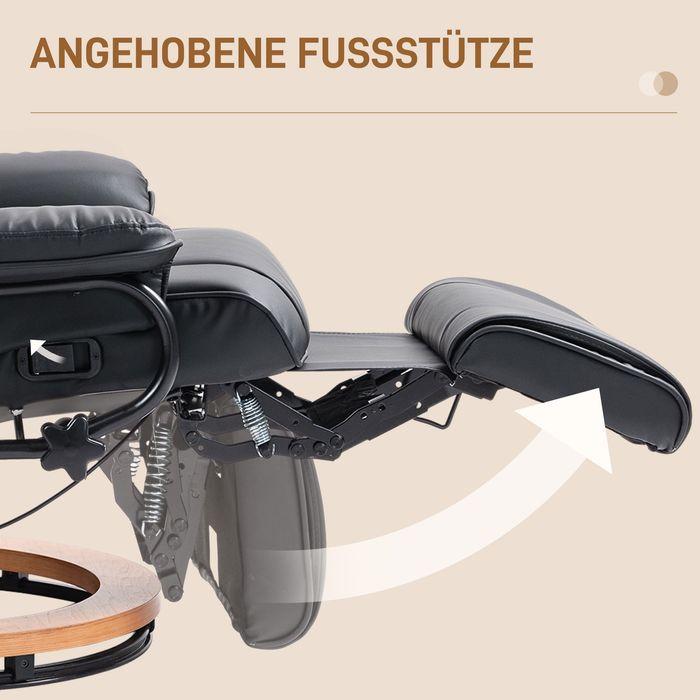 Produktbild Swisshandel24 Relaxsessel Drehbar, Fernsehsessel, bis 150 kg, Kunstleder, Schwarz