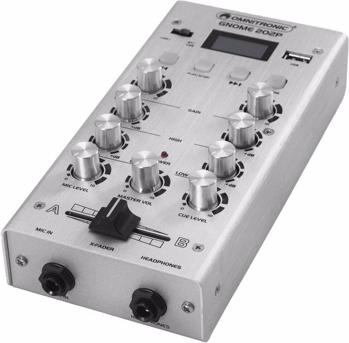 Actual product image Omnitronic GNOME-202P mini mixer silver (Studio- and Livemixer)