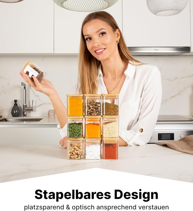 Immagine prodotto Deco haus 20er Gewürzgläser-Set eckig mit Deckel (0.16 l)
