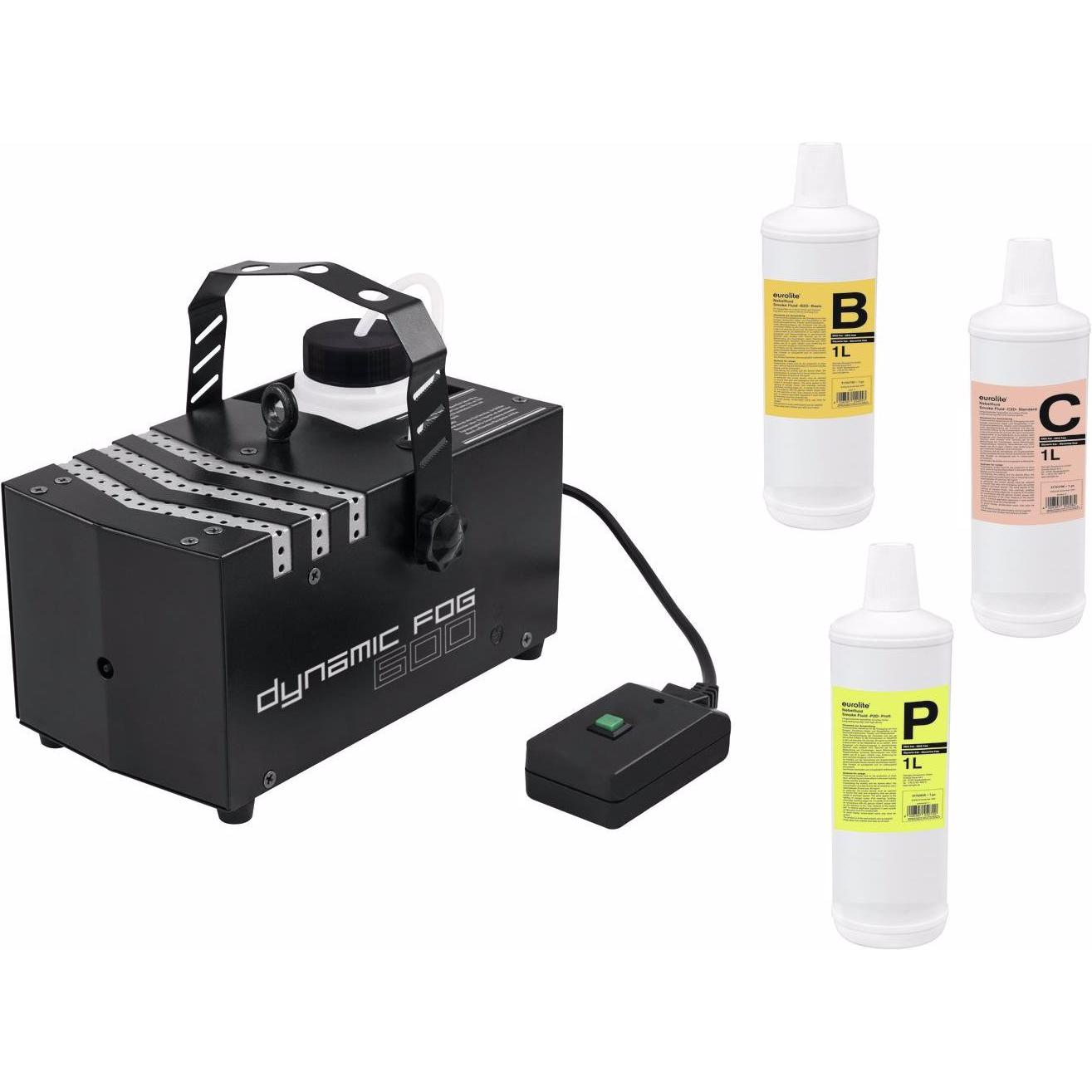 Eurolite Set Dynamic Fog 600 + Fluide, Macchina Fumo