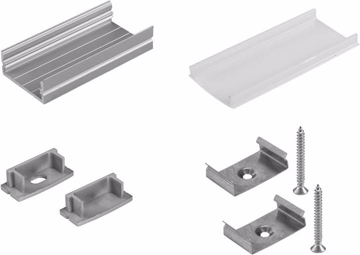 Actual product image Eurolite Mounting set U-profile 20mm for LED Strip (White, 200 cm, Indoor)