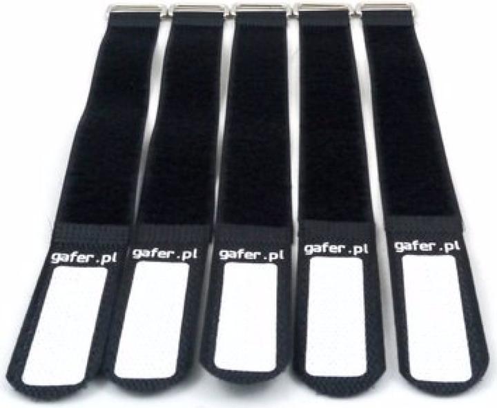 Gafer.pl Kabelbinder Klettverschluss 25x260mm 5er Pack sw (Klettkabelbinder, 5 Stk.)