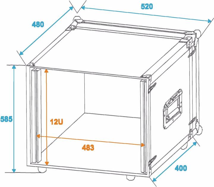 Produktbild Roadinger Effektrack CO DD, 12HE, 38cm tief sw (19" Case)