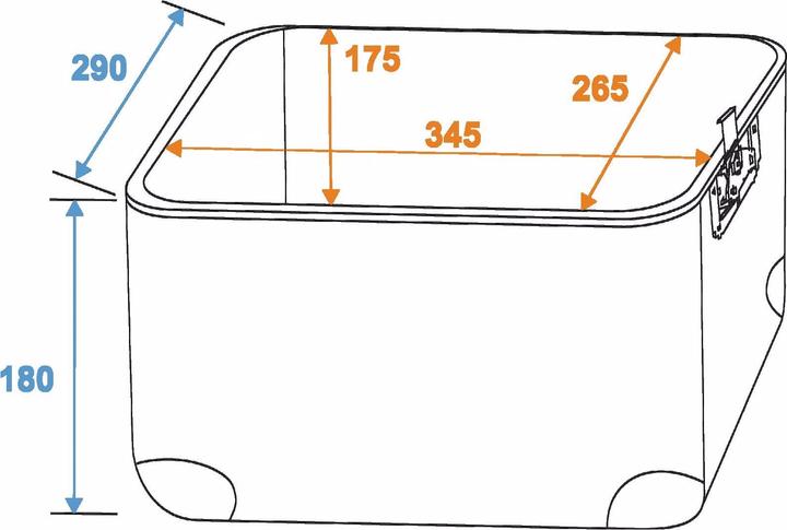 Actual product image Roadinger Plate case ALU 50/50,rounded, sw (Accessories)