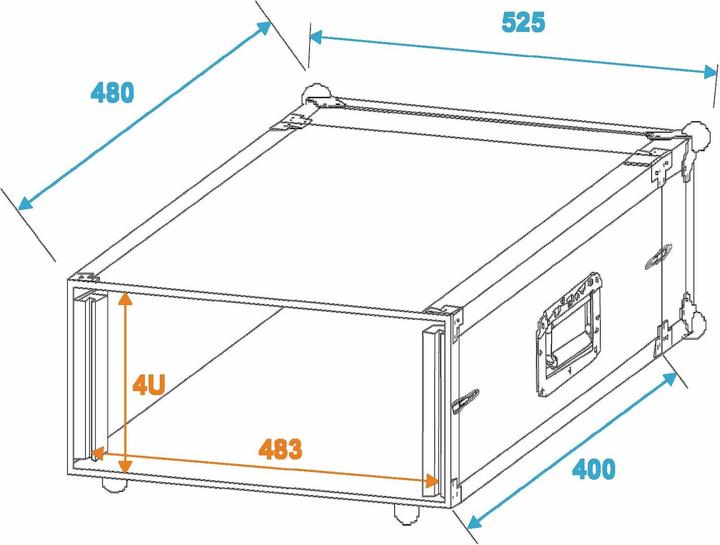 Immagine prodotto Roadinger Porta effetti CO DD, 4U, profondità 38cm, nero (Caso da 19 pollici)