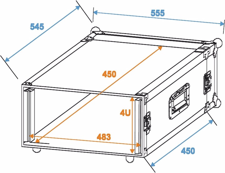 Immagine prodotto Roadinger Cremagliera Profi 4HE 45cm (Caso da 19 pollici)