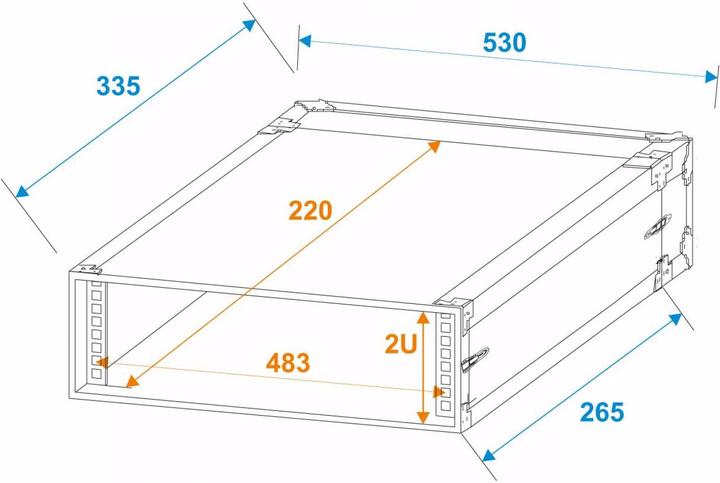Produktbild Roadinger Rack Profi 2HE 25cm (19" Rack)