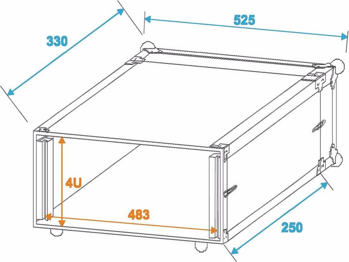 Produktbild Roadinger Effektrack CO DD, 4HE, 24cm tief, schwarz (19" Case)