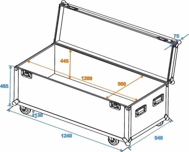 Produktbild Roadinger Universal-Case Profi 120x50x50cm mit Rollen