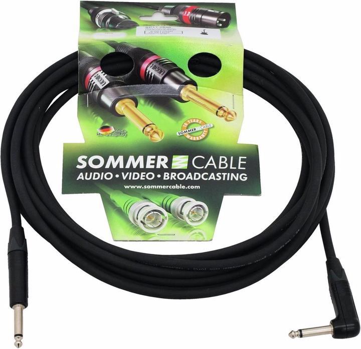 Image du produit Sommer Cable Câble jack 6,3 mono 1x 90° 6m sw Neutrik (6 m, Câble jack 2,5 mm)