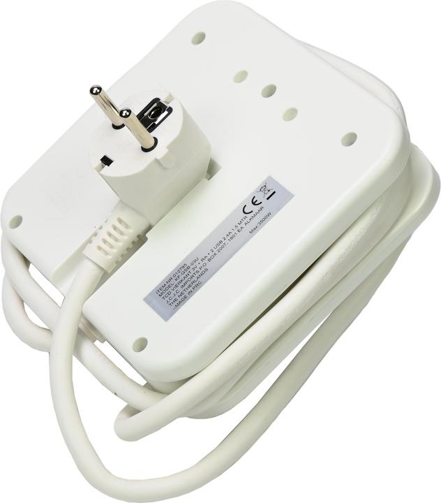 Produktbild Benson Electric Verlängerungssteckdose 3-fach + Erde + 2 USB 2.4a (3x, CEE 7/3, 1.50 m)