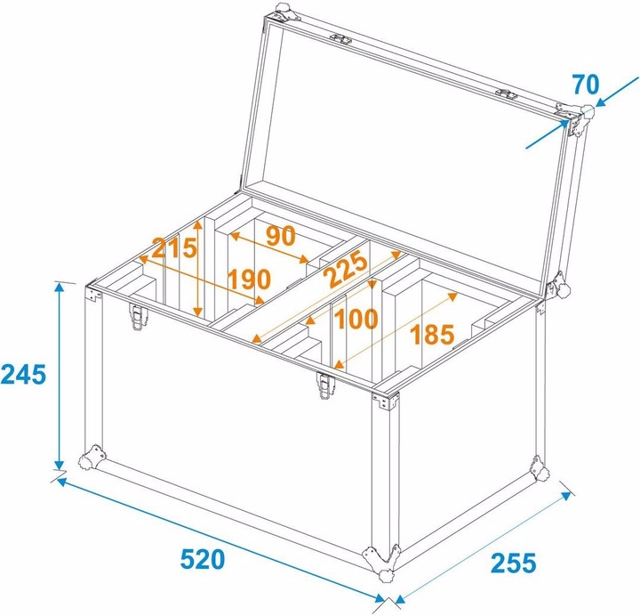 Produktbild Roadinger Flightcase 2x LED TMH-17 (Zubehör)