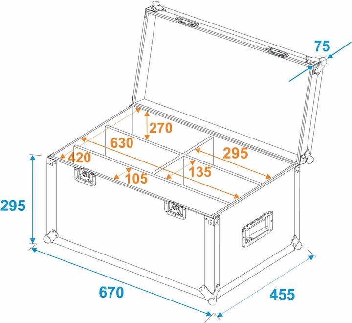 Immagine prodotto Roadinger Flightcase 4x LED 4/7C-12 Silent Slim Spot (Accessori)