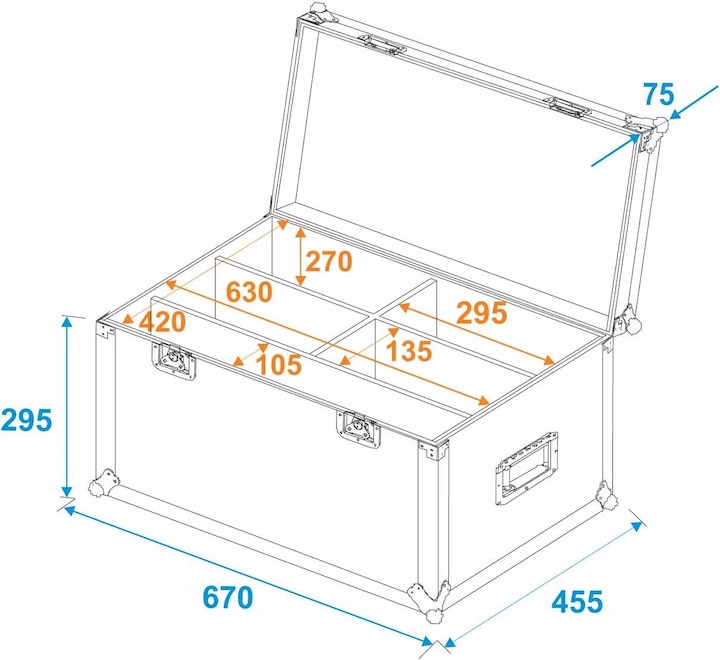 Produktbild Roadinger Flightcase 4x LED 4/7C-12 Silent Slim Spot (Zubehör)