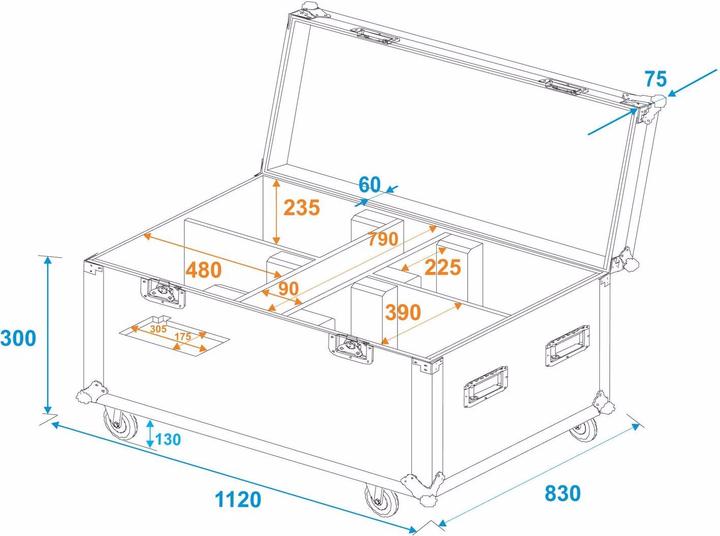 Actual product image Roadinger Flightcase 4x LED THA-150F Theater Spotlight (Accessories)