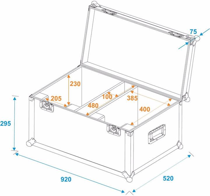 Produktbild Roadinger Flightcase 2x LED THA-150F Theater-Spot (Zubehör)