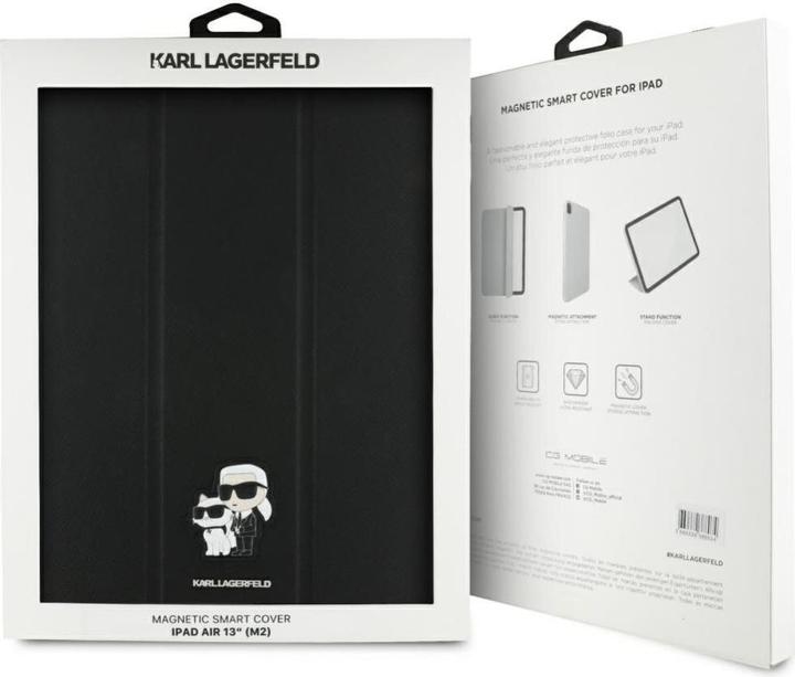 Produktbild Karl Lagerfeld Saffiano Magnetic Karl & Choupette iPad Air 13 2024 Book Cover Case - Black (Apple iPad Air 13 2024, Apple iPad Air 13 2025, Apple iPad Air 13 2026)
