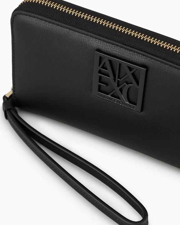 Actual product image Armani Exchange Damestas Logo Plated Around Bi-Fold Wallet