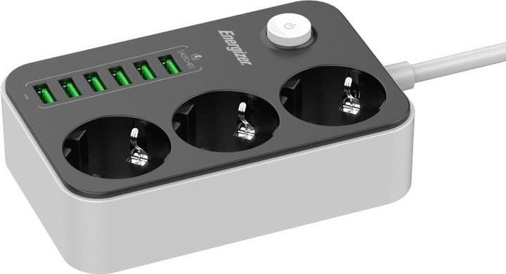 Produktbild Energizer Steckdosenleiste mit EPB2500W00EU Schalter (3 x, USB-A, 2 m)